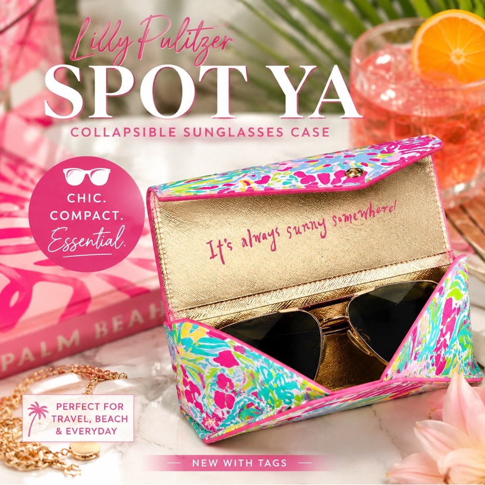 New Lilly Pulitzer Spot Ya Foldable Glasses Sunglasses Protective Carry Case